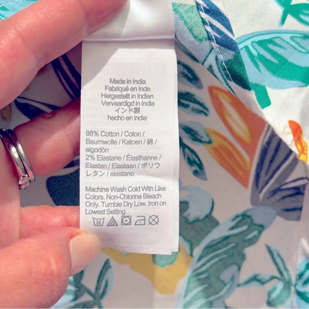 NWT- J. Crew Sleeveless pineapple cotton poplin shirt in signature fit Size S - Picture 5 of 8